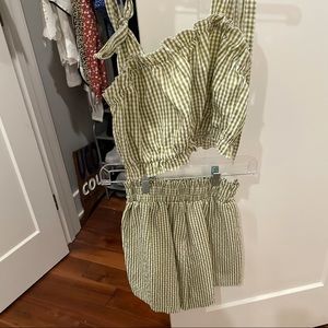 2-piece Plaid Shorts and Top Set